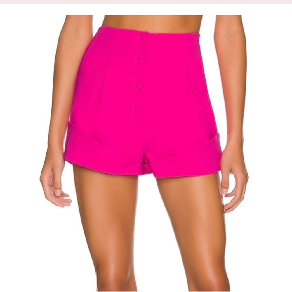 Camila Coelho High Waist Fuchsia Shorts
